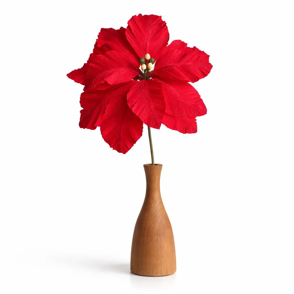 Poinsettia El Yapımı Kağıt Çiçek - Görsel 2